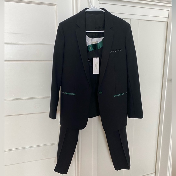NWT Céline back wool and emerald satin tuxedo suit - size FR38, Phoebe Philo era - Picture 8 of 11